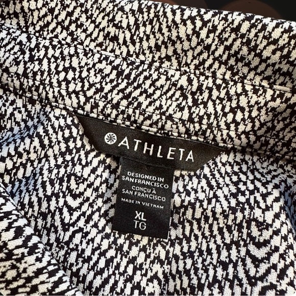 NWT Athleta ‘Textured Shirt Jacket’ in “Braiden Black & White” Size XL - Picture 9 of 16